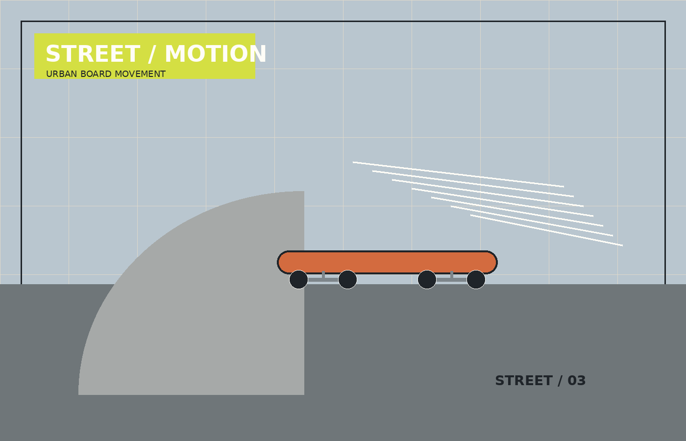 Illustrative stock photograph of urban board-sport movement